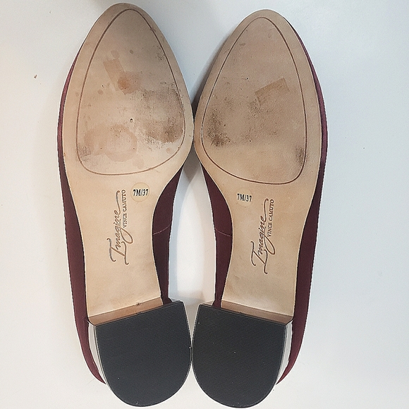 Vince Camuto Im-Helsh Currant Burgundy Holiday Christmas Satin shiny Heel Pump - Picture 5 of 6